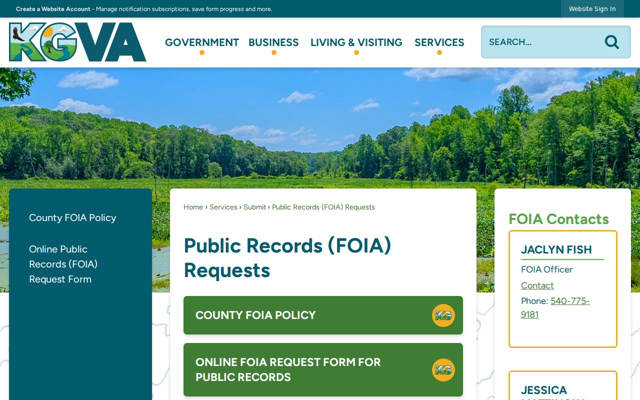 King George County arrest records and Virginia FOIA request rules