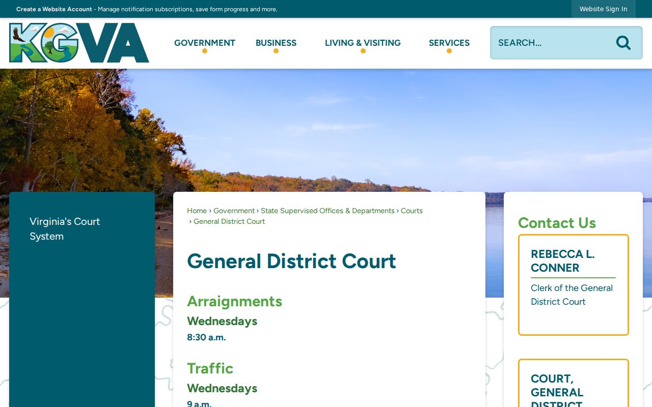 King George County criminal court cases and General District docket schedule