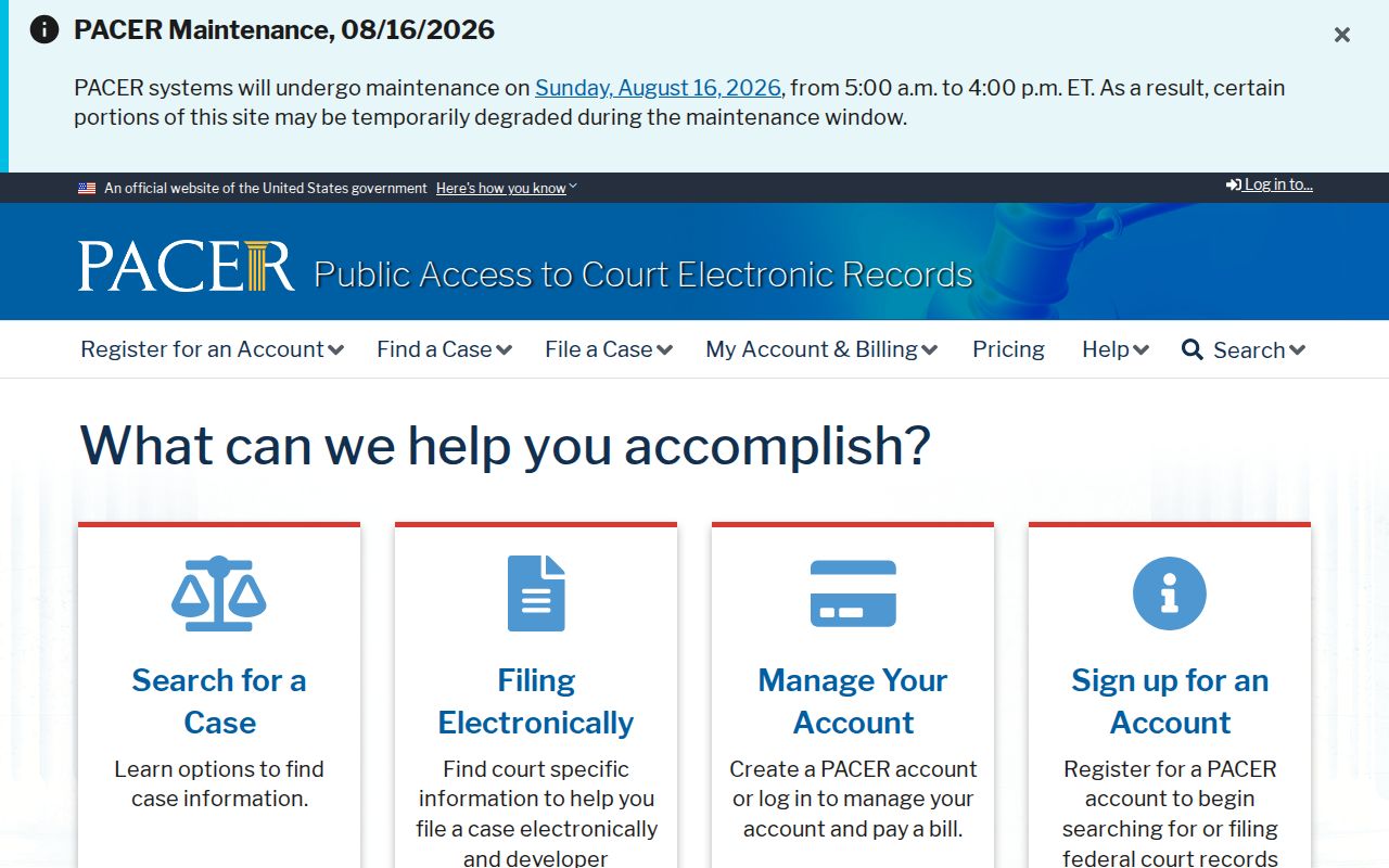 King George County federal criminal history PACER portal