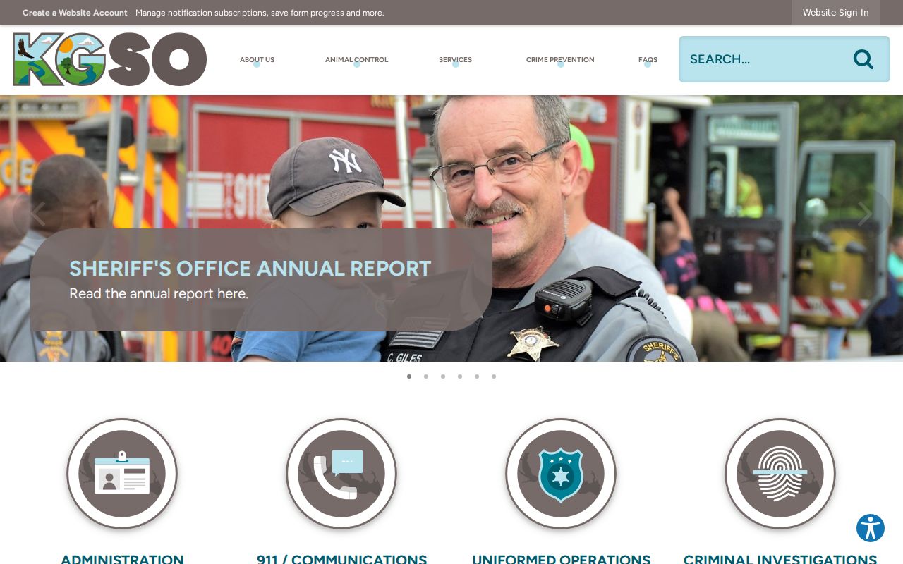 King George County criminal history sheriff records page