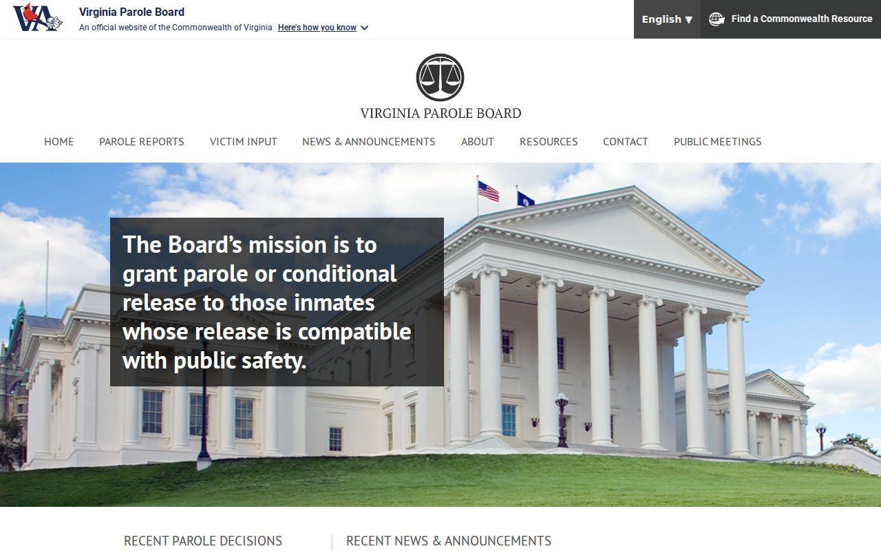 King George County criminal history parole authority page